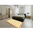 thumbnail image 4 of Ahgly Company Indoor Round Abstract Sun Yellow Oriental Area Rugs, 5' Round, 4 of 6