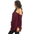 thumbnail image 4 of Haut à Épaules Dénudées pour Femmes, Blouse Boho Paysanne, 4 of 5