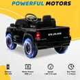 thumbnail image 6 of 12V Ride on Cars with Remote Control, Licensed RAM 1500 Kids Ride on Toys for Toddlers Boys Girls Ages 3-6, Kids Electric Cars with Bluetooth, Music, Back Storage, LED Light, Black, 6 of 11