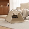thumbnail image 5 of Portable Pet Tent for Cats and Small Dogs, Water-Resistant, with Cushion, Beige, 15.75x15.75x15.75in, 5 of 6