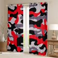 thumbnail image 2 of jejeloiu Farmhouse Rustic Camo Curtains Pack of 2 (42x84 Each),Red Black Camouflage Curtains Blackout For Men Women, 2 of 6