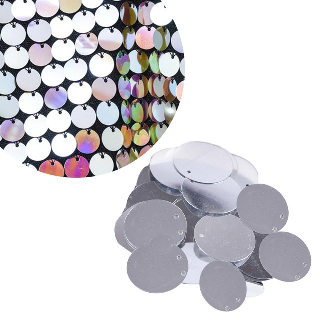 Lentejuelas sueltas redondas planas BLESIY 85 piezas Plata