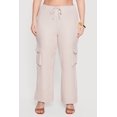 thumbnail image 3 of Women's Plus Size Crepe Knit Drawstring Waist Cargo Pants, 3 of 4