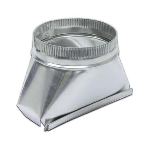 122IND Aluminum HVAC Duct Pipe Transition Fitting, 6In. Round