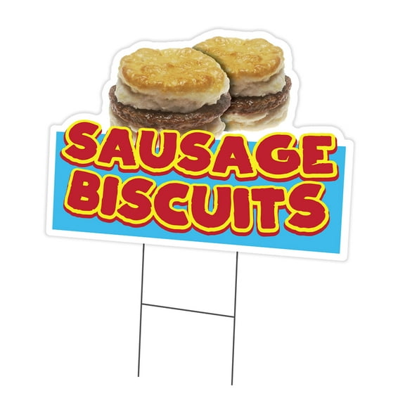 SignMission C-DC-1824-Sausage Biscuits19 18 x 24 in. Yard Sign & Stake - Sausage Biscuits