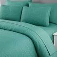 thumbnail image 3 of Chezmoi Collection Liam 7-Piece Turquoise Bed in a Bag King Comforter Set with Sheets Medallion Embossed Bedding Set, 3 of 9