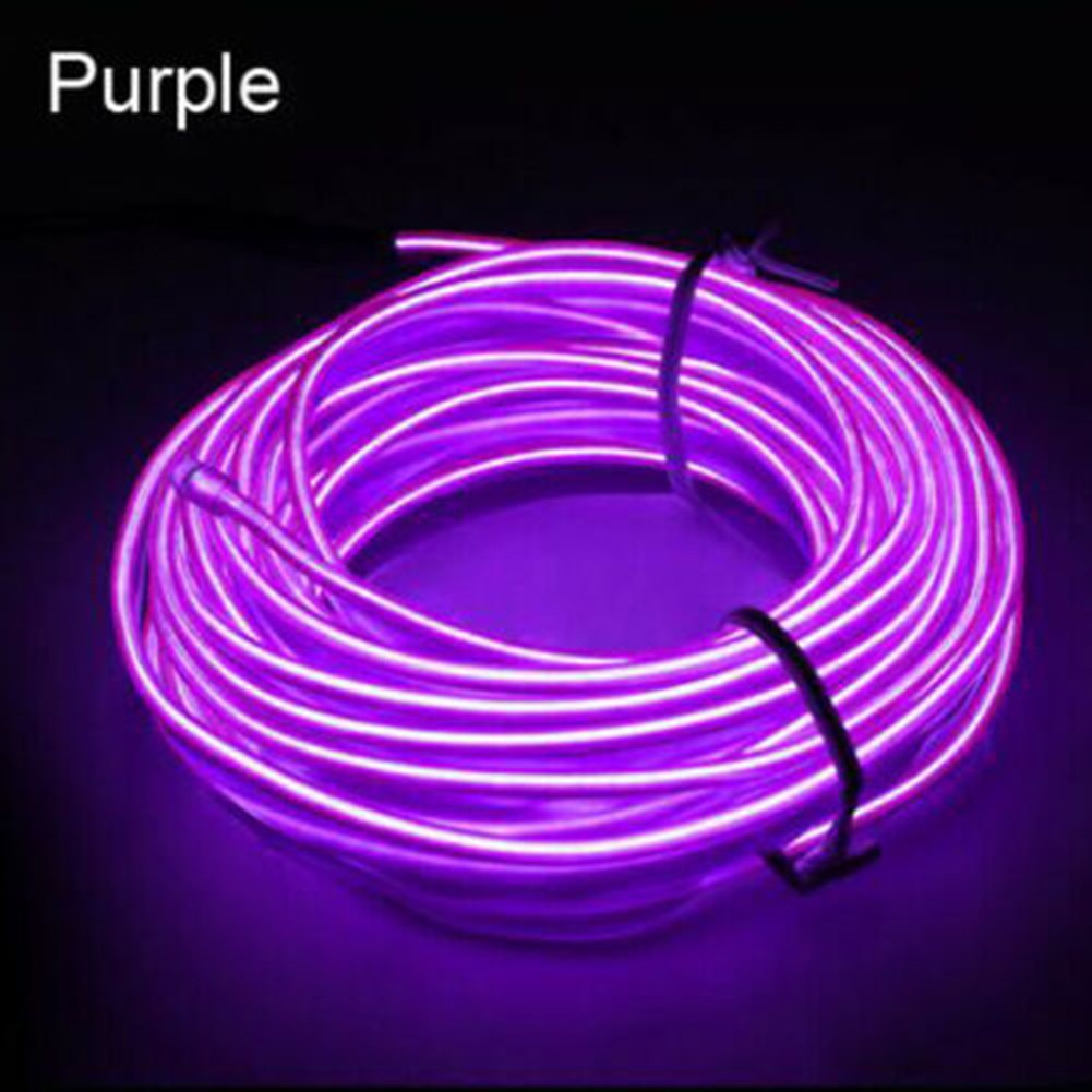 300CM Purple Car LED EL Wire Cold Light Line Neon Lamp Interior Atmosphere  Strip 