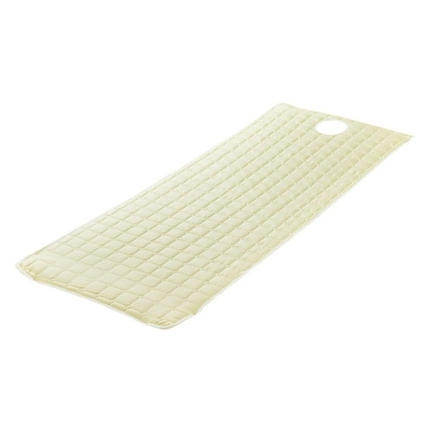 Funda de colchón con banda elástica para camilla de masajes con orificio para la cara, 75 x 28 pulgadas Beige