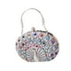 thumbnail image 5 of Bolso de mano con estampado de pavo real, bolso de noche de moda para banquetes, compras, graduación, verano Plata, 5 of 9