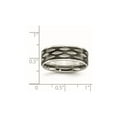 thumbnail image 4 of Gem & Harmony Black Plated Stainless Steel 8mm Grooved Wedding Band Ring for Men, 4 of 6