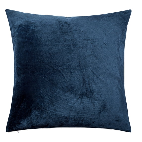 NTBAY 1 Pack Velvet Throw Pillow Cover, Soft Decorative Square Pillowcase, Cushion Cover with Hidden Zipper, 24"x24", Navy Blue