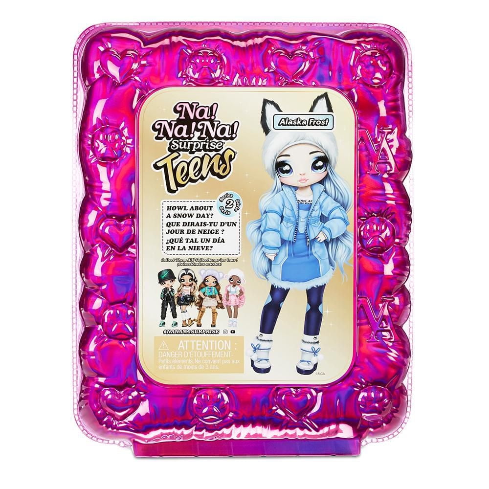 Na Na Na Surprise Teens Fashion Doll – Alaska Frost, 11" Soft Fabric Doll, Wolf Inspired with Blue Hair