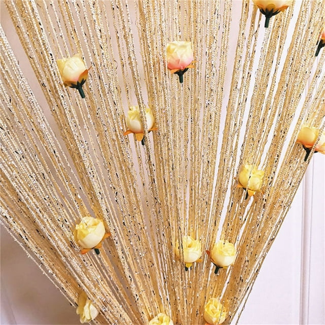 Clearance! Thread Door Curtain For Doorways Privacy Door Country String Curtain With Roses String Door Curtain Window Decoration Room Divider Hanging Tassel Curtain For Home