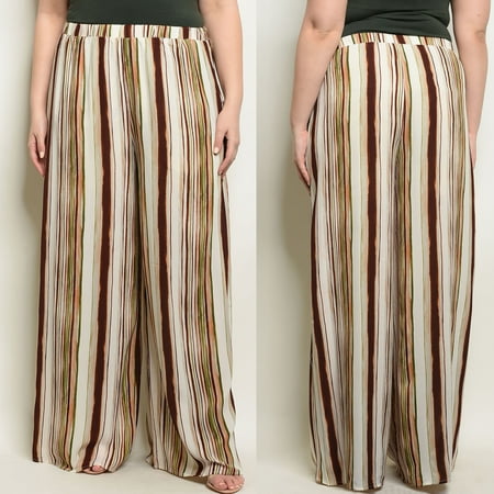 Jed Fashion Jed Fashion Women S Plus Size Wide Leg Stripes