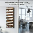 thumbnail image 3 of 12-Tier Wall File Organizer, Wood Mail Organizer Wall Mounted Paper Document Magazine Holder, Hanging Clipboard Storage Basket with Tray for Office Home School Organization, Black/Antique, 3 of 16