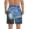 thumbnail image 3 of Bixox Men's The Starry Night printing Casual Classic Fit Short Summer Beach Shorts, 3 of 6
