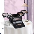thumbnail image 2 of Stagiant Caja de Maquillaje Suave, Estuche Organizador de Maquillaje Grande, Bolsa de Tren de Uñas Profesional Estuche de Transporte Bolso de Almacenamiento de Cosméticos de Viaje para Artista, con 4, 2 of 5