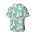 thumbnail image 5 of Uemuo White Geese and Flower Pattern Cotton Linen Short Sleeve Shirts,Casual Lightweight Button Down Shirts,Vacation Beach Summer Tops-3X-Large, 5 of 7