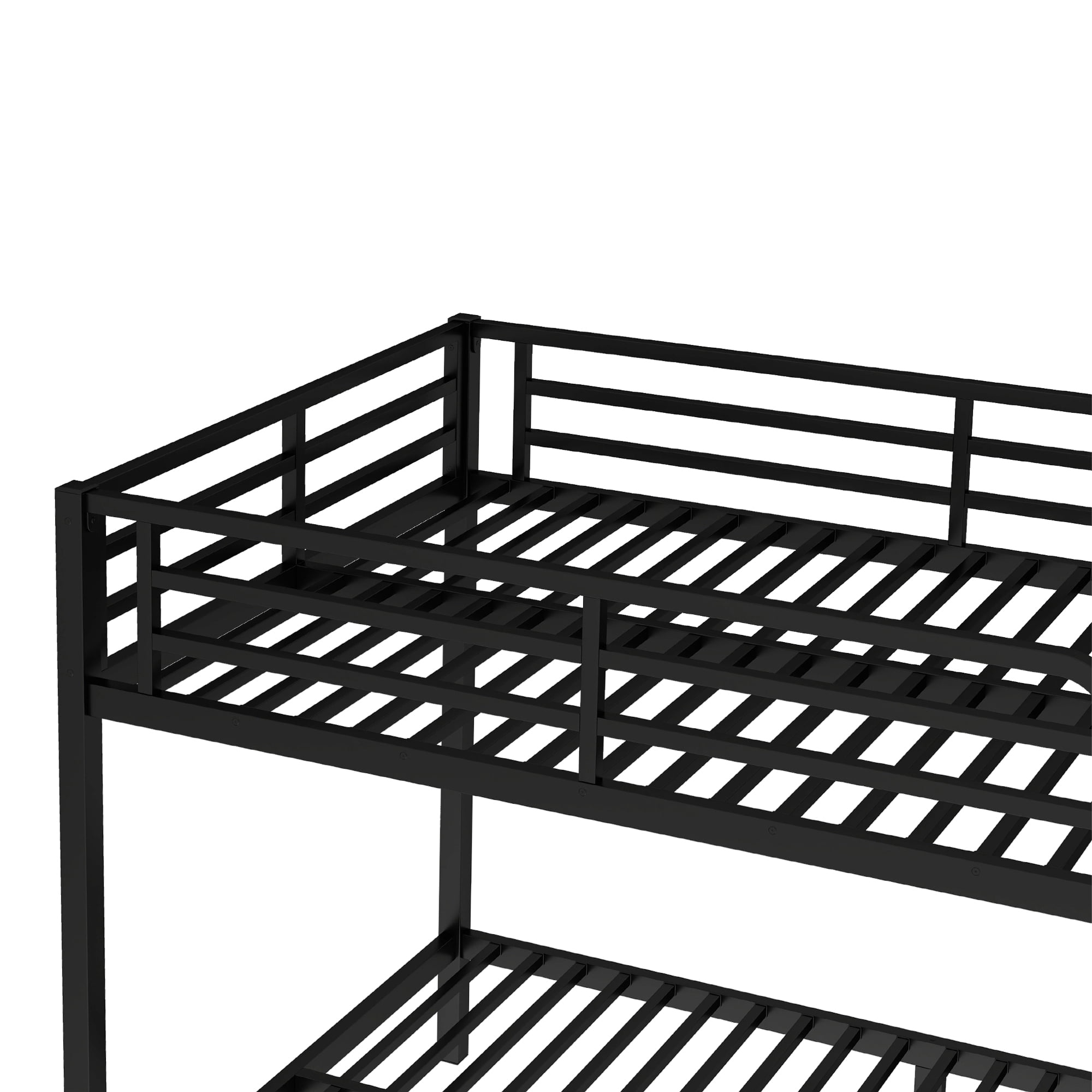 Leumius Full XL over Full XL Bunk Bed,Metal Bed Frame for Teens and Adults,Space-Saving/Noise Reduced/No Box Spring Needed, Black