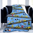 thumbnail image 1 of LHSHID Cute Truck Construction Blanket Super Soft Flannel Throw Blankets Tractor Cars Blankets Bedding for Boys Girls Adults Gifts 60"x80", 1 of 7