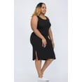 thumbnail image 3 of Plus Size Ribbed Side Slit Tank Midi Dress, 3 of 5