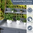 thumbnail image 3 of GloryStar Table de Banc de Rempotage Extérieur avec Armoire de Rangement, Poste de Travail de Plantation en Bois, Plateau Galvanisé, Tablette de Rangement et Housse, Idéal pour Jardin, Patio, Serre, 3 of 6