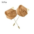 thumbnail image 3 of Uxcell 18 Pcs Groom Boutonnieres Rose Boutonnieres Pins for Wedding Ceremony Anniversary Formal Party Champagne, 3 of 5