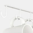 thumbnail image 4 of Under Cabinet Mug Hanger Set of 3 - Metal Hooks Coffee Cup Holder With 12 Hooks - Simple Organizer for Cabinet Shelf - Modern Storage Display Rack for Kitchen Coffee Bar, White, 4 of 11