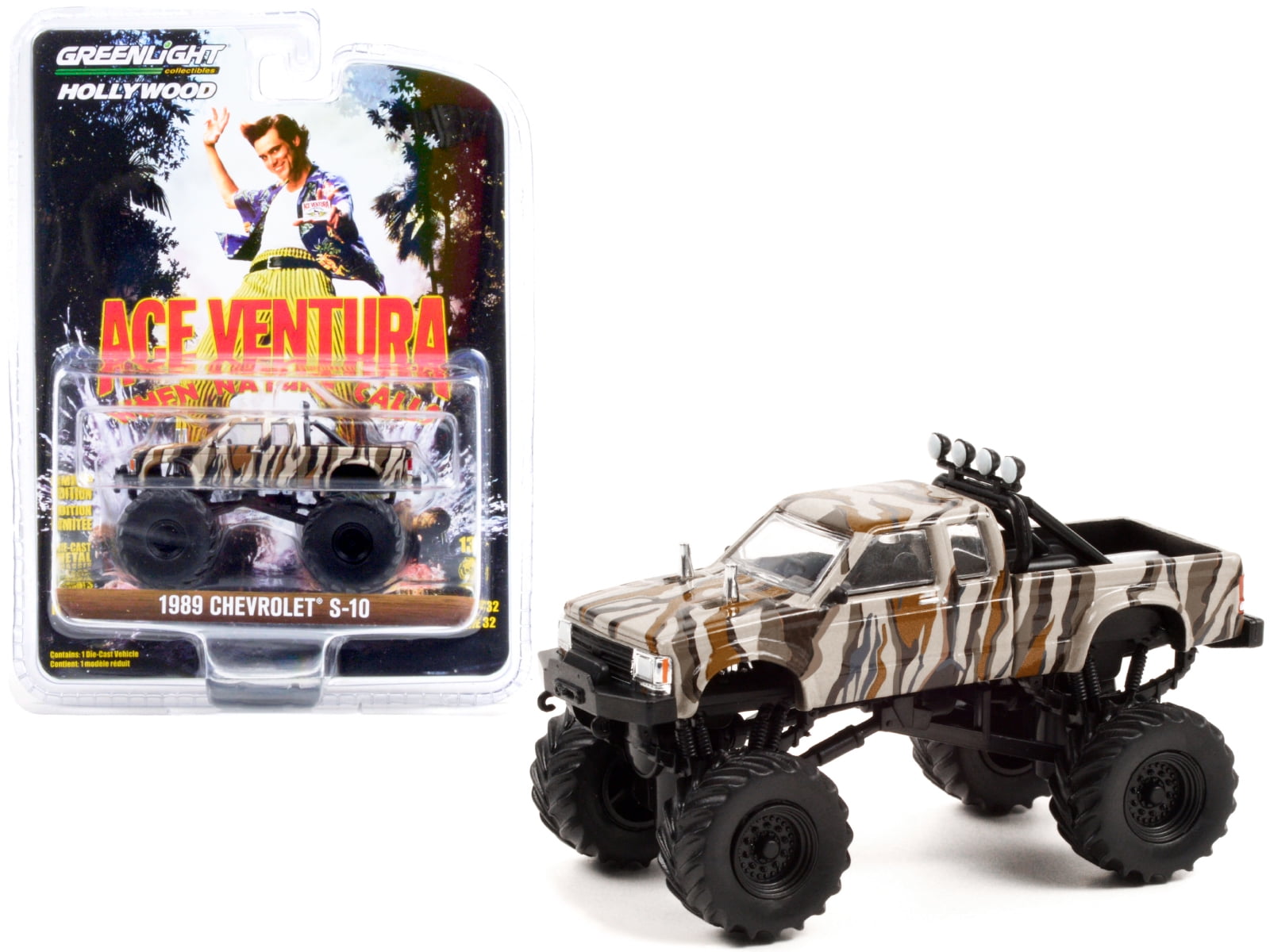 グリーンライト 1989 シボレー S-10 ACE VENTURA 迷彩柄 1989 Chevrolet S-10 Extended Cab Monster Truck Camo 