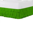 thumbnail image 2 of BedDecor Multi Ruffle Skirt 21 Inches Parrot Green/Full Egyptian Cotton Base Valance Sheet, 2 of 5