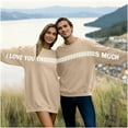 thumbnail image 2 of "I Love You This Much" Valentine's Matching Couples Swaetshirts Fleece Pullover Hoodie Loose Fit Casual Letter Print Graphic Hoodies Men Women Streetwear Fashion Trendy Tops Loungewear, 2 of 8