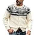 thumbnail image 5 of Lyrehush Men's Knit Cardigans Open Front Patterned Long Sleeve Cardigan Casual Button down Sweaters, 5 of 6