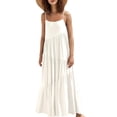thumbnail image 2 of Weardear Women’s Summer Casual Loose Sleeveless Spaghetti Strap Asymmetric Tiered Beach Maxi Long Dress, 2 of 5