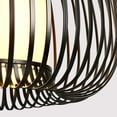 thumbnail image 3 of Black Hollow Cage Pendant Lamp Modern Minimalist Design with White Shade  Warm Incandescent Lighting for Dining Room, 3 of 9
