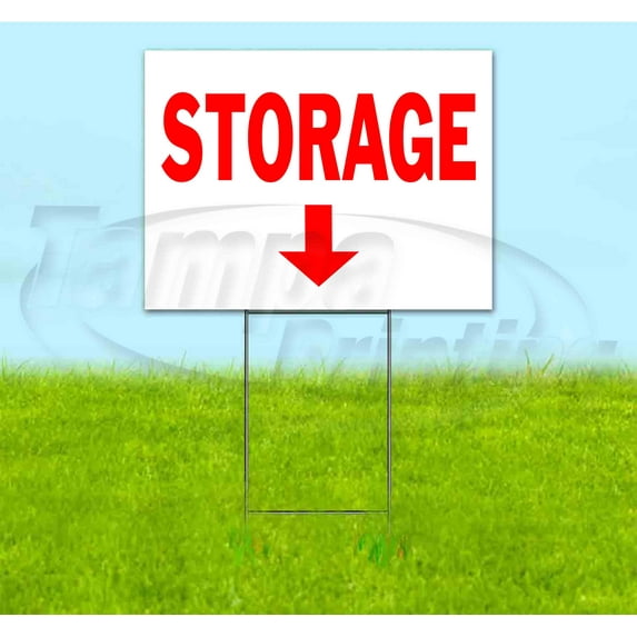 Storage Down (18" x 24") Yard Sign, Includes Metal Step Stake