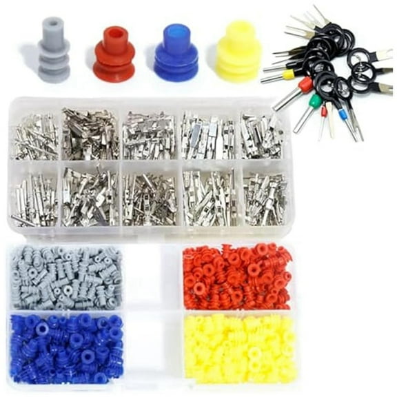 600PCS 1.0/1.5/3.5mm Car Electrical Terminal Connectors Automotive Wire Pin Removal Kit Non Insulated Male Female Crimp