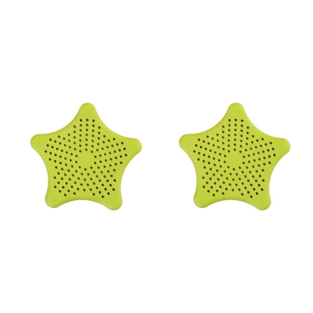 Matsuzay Filtro de fregadero Reemplazo portátil Linda forma de estrella Baño decorativo Desagüe de piso de cocina con ventosa Verde Verde 2piezas