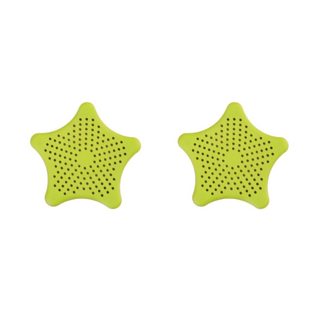 Ounissouiy Filtro de silicona para fregadero, forma de estrella de Color sólido, desagüe decorativo para el suelo del lavabo del baño del hogar Verde 2piezas