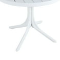 thumbnail image 5 of Modern White Round Plastic Table – 36 Inch Indoor/Outdoor Dining Table & Coffee Table, Lightweight Polypropylene All-Weather Patio Table for Garden, Courtyard, Kitchen, Camping (White), 5 of 6