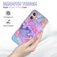 thumbnail image 4 of CASEFIV for iPhone 16 Plus Case,Marble Pattern 3 in 1 Heavy Duty Shockproof Rugged Hard PC+Soft Silicone Drop Protective Girls Women Cover,Light Purple, 4 of 6