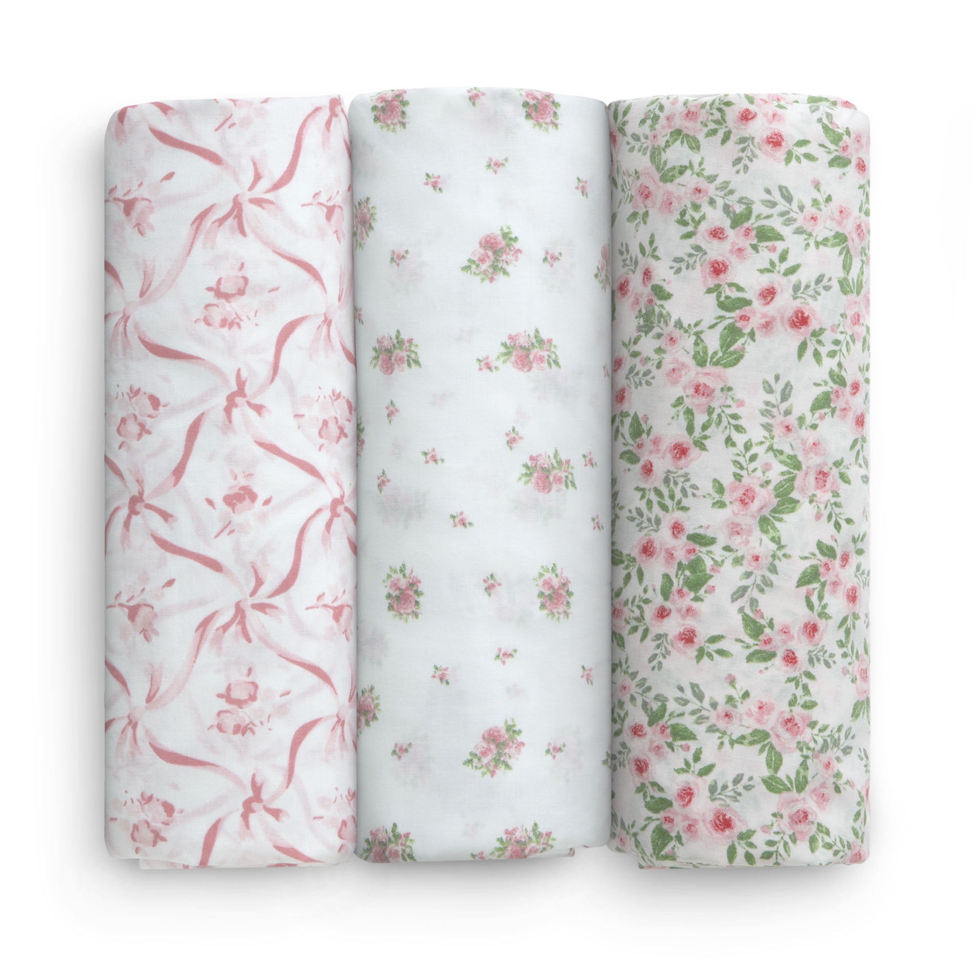 Delta Children Fitted Crib Sheets for Girls and Boys - Crib Sheet for Standard Crib and Toddler Mattresses - 28x52 Inch (Pack of 3), Pink Floral