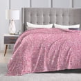 thumbnail image 4 of Kll Fleece Blanket Plush Throw Blanket Glitter Pink,Soft Fuzzy Cozy Flannel Blanket For Couch Sofa Bed.(80"X60"), 4 of 9