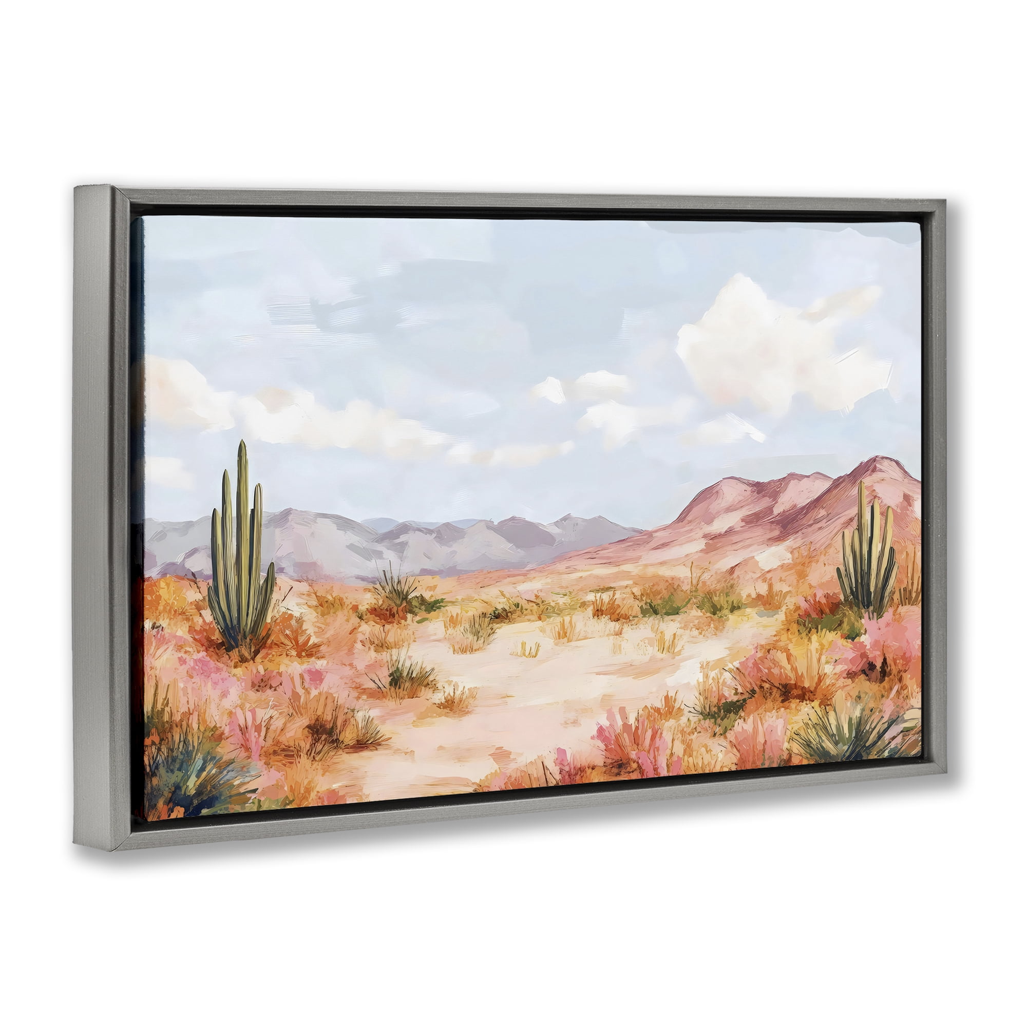 Stupell Industries Pastel Desert Dream Sunset Gray Framed Floater Canvas Wall Art, design by Creative Studio