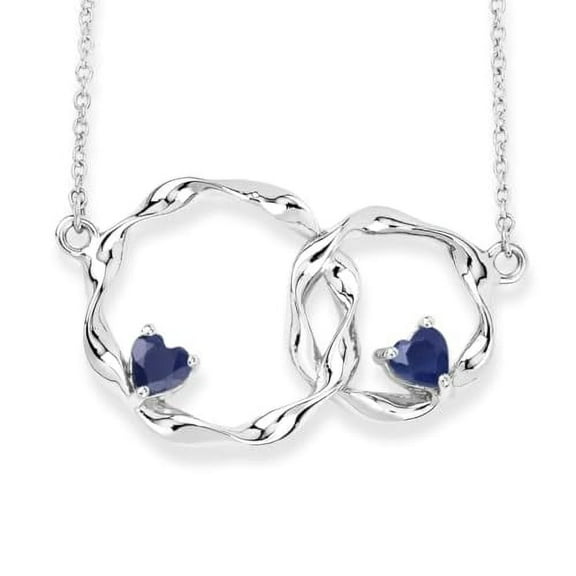 Genuine Blue Sapphire Pendant Necklace in 925 Sterling Silver Infinity Jewelry Gift For Women