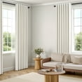 thumbnail image 4 of Jainmy 100% Blackout Flax Linen Curtains for Living Room, Rod Pocket & Back Tabs Light Blocking Thermal Insulated Bedroom Drapes ,52"x84",2 Panels,Beigewhite, 4 of 10