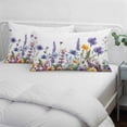 thumbnail image 4 of Spring Floral Standard Size Pillow Cover,Pillowcase Protectors with Zipper,Breathable Decorative Throw Pillow Case Cover,Purple Flowers Colorful Summer Botanical Pillow Shams for Couch Sofa 20x26Inch, 4 of 8