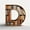 D, variant on Zawou 8cm 26 Letters Bookshelf Christmas Ornaments, Personalized A to Z Letter Shaped 2D Acrylic Mini Bookshelf Hanging Pendant for Christmas Tree Door Car Window Interior Decoration
