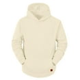 thumbnail image 2 of LEEy-world Cool Mens Hoodies Men's Quarter Zip Thermal Lined Sweater, Winter Lightweight Soft Pullover Collar Sweatshirt Beige,XL, 2 of 5