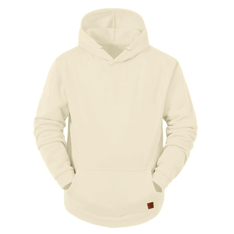 Men's Hooded Sweatshirt Fleece Sportwear Athletic Loose Fit Drawstring Cozy  Warm Fashion Sweatshirt Graphic Beige at  Men's Clothing store