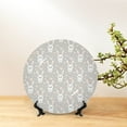 thumbnail image 6 of Bingfone Rabbit And Heart Print Bone China Dinner Decorative Plates,Handmade Ceramic Dinner Plate with Stand for Home Club-6in, 6 of 6